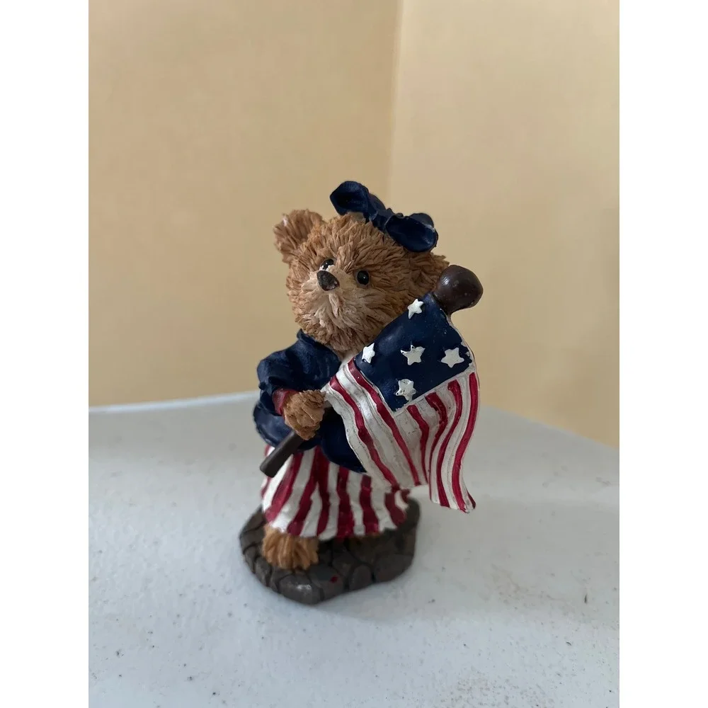 Bears Patriotic Teddy Bear Figurine American Flag Americana Decor 3.5 Inch